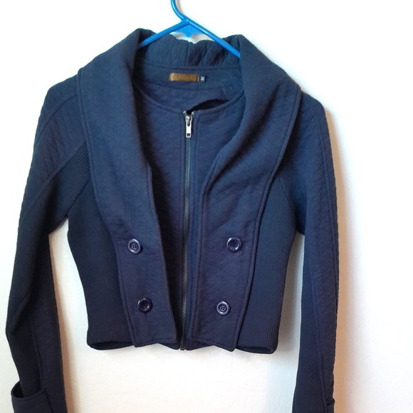 Kanvas Crop Jacket Navy blue Medium - Picture 1 of 3